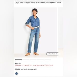 Loft high rise straight ankle jeans